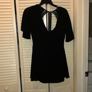 Black flowy mini dress